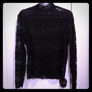 Black lace turtleneck